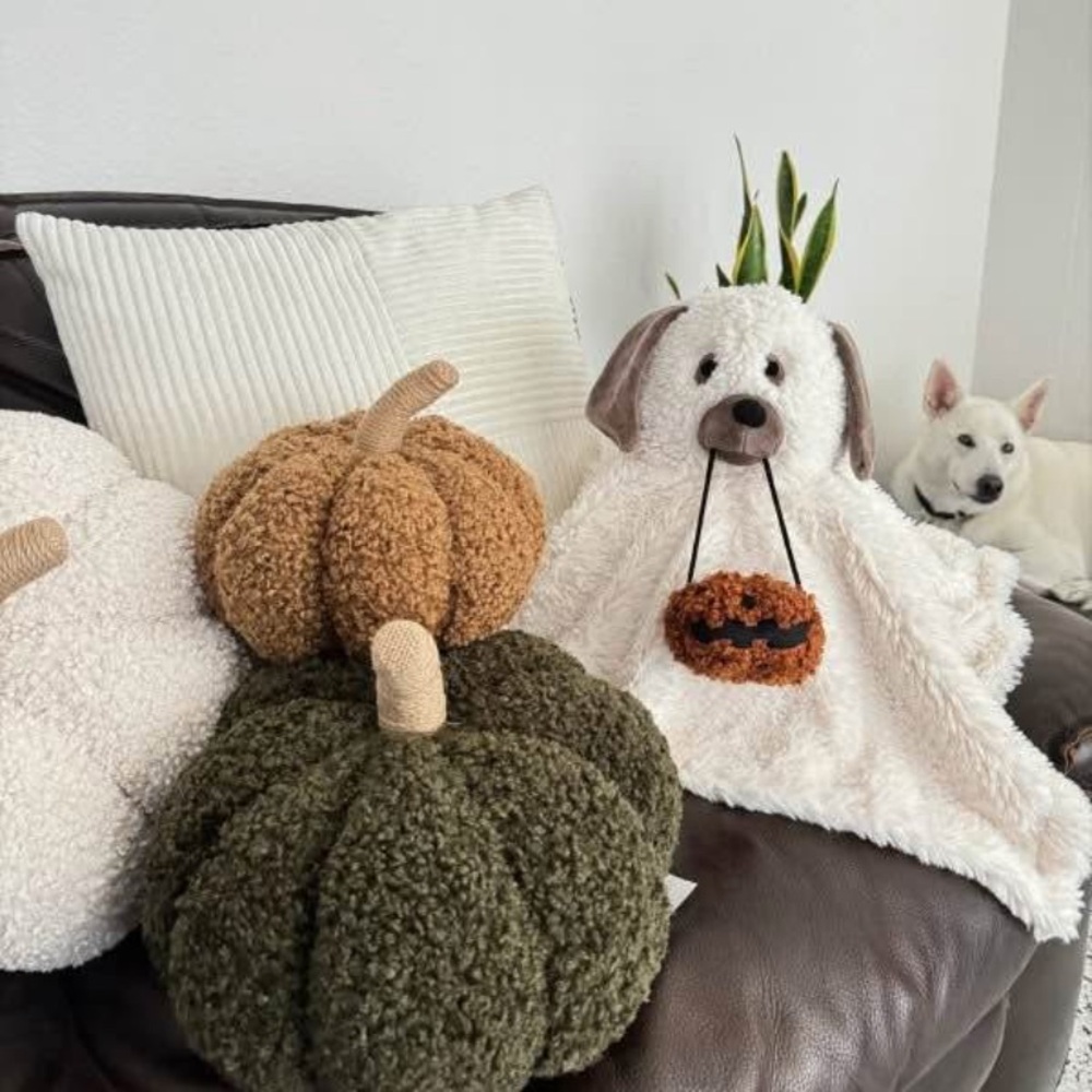Pottery Barn White and Brown Dog Accent Pillow NOT FOR SALE!!!